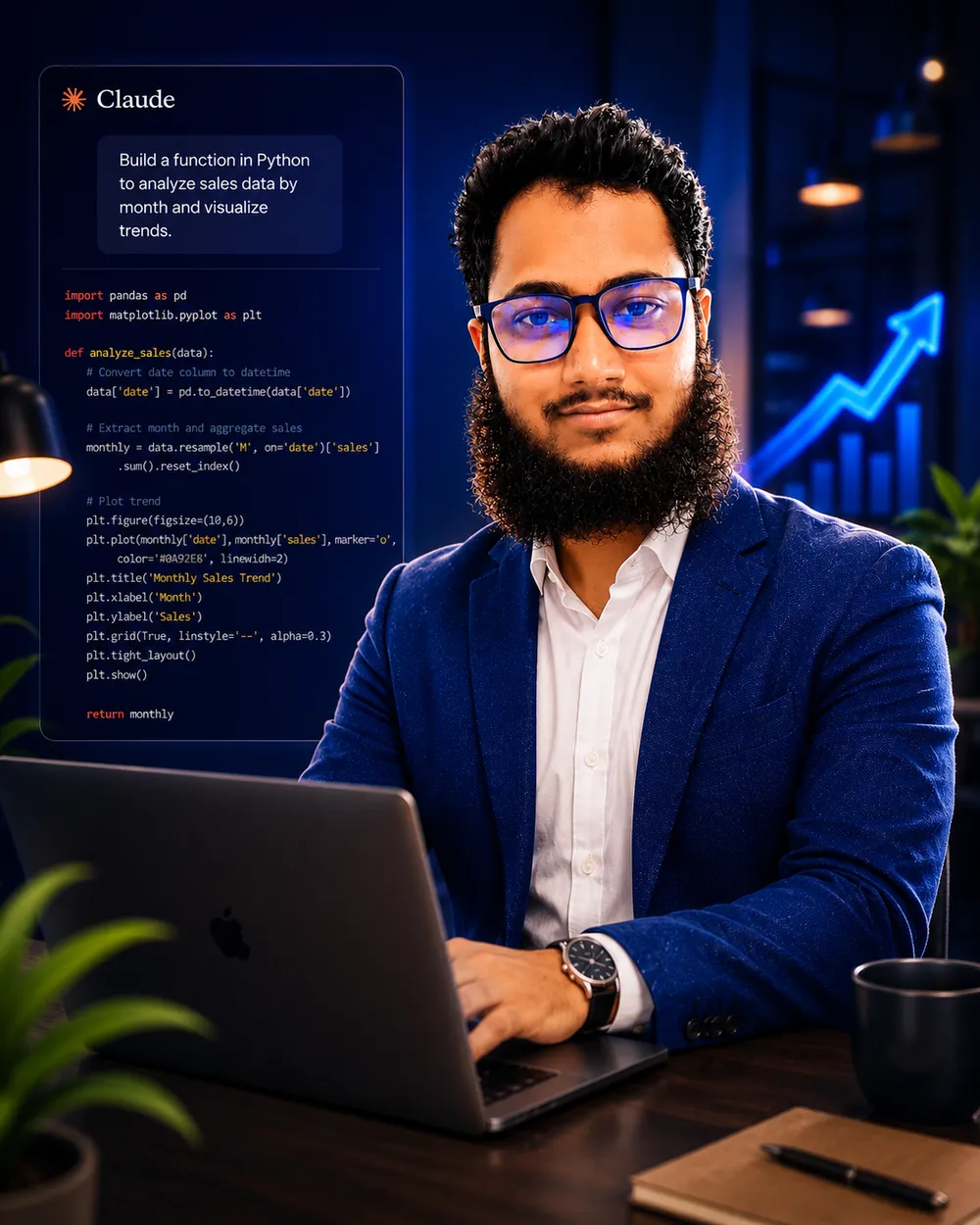 Ashikur Rahman at his desk